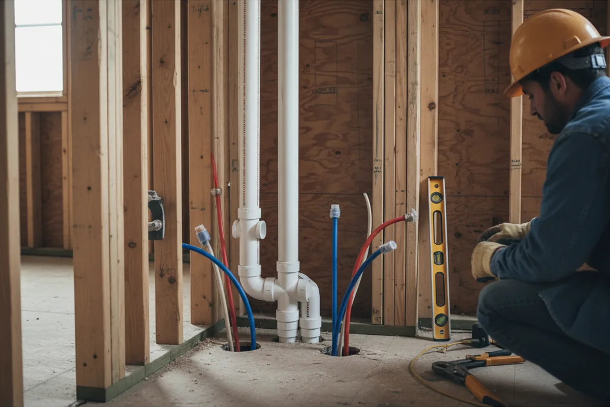 Drain and supply rough-in during Drain Cleaning in Ferrysburg