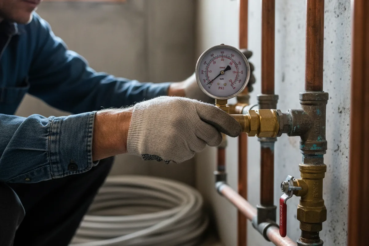 Pressure testing a repaired line during Water Line Repair in Ferrysburg